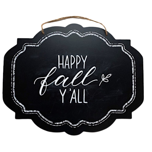 Happy Fall Y'all Chalkboard Sign - Hand Lettered